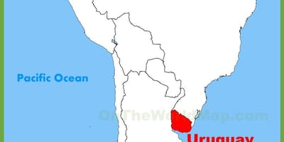 মানচিত্র, উরুগুয়ে, দক্ষিণ আমেরিকা